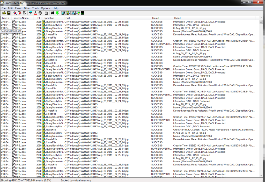 Saved screenshots under the keylogger’s folder