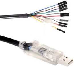 FTDI cables which converts serial protocols to USB