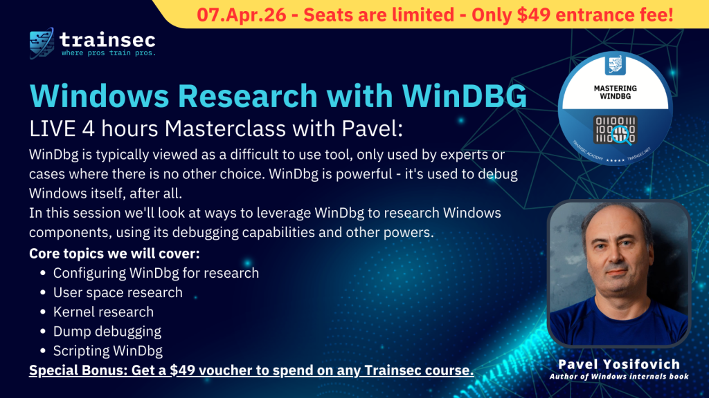 Windows Research with WINDBG with Pavel Yosifovich