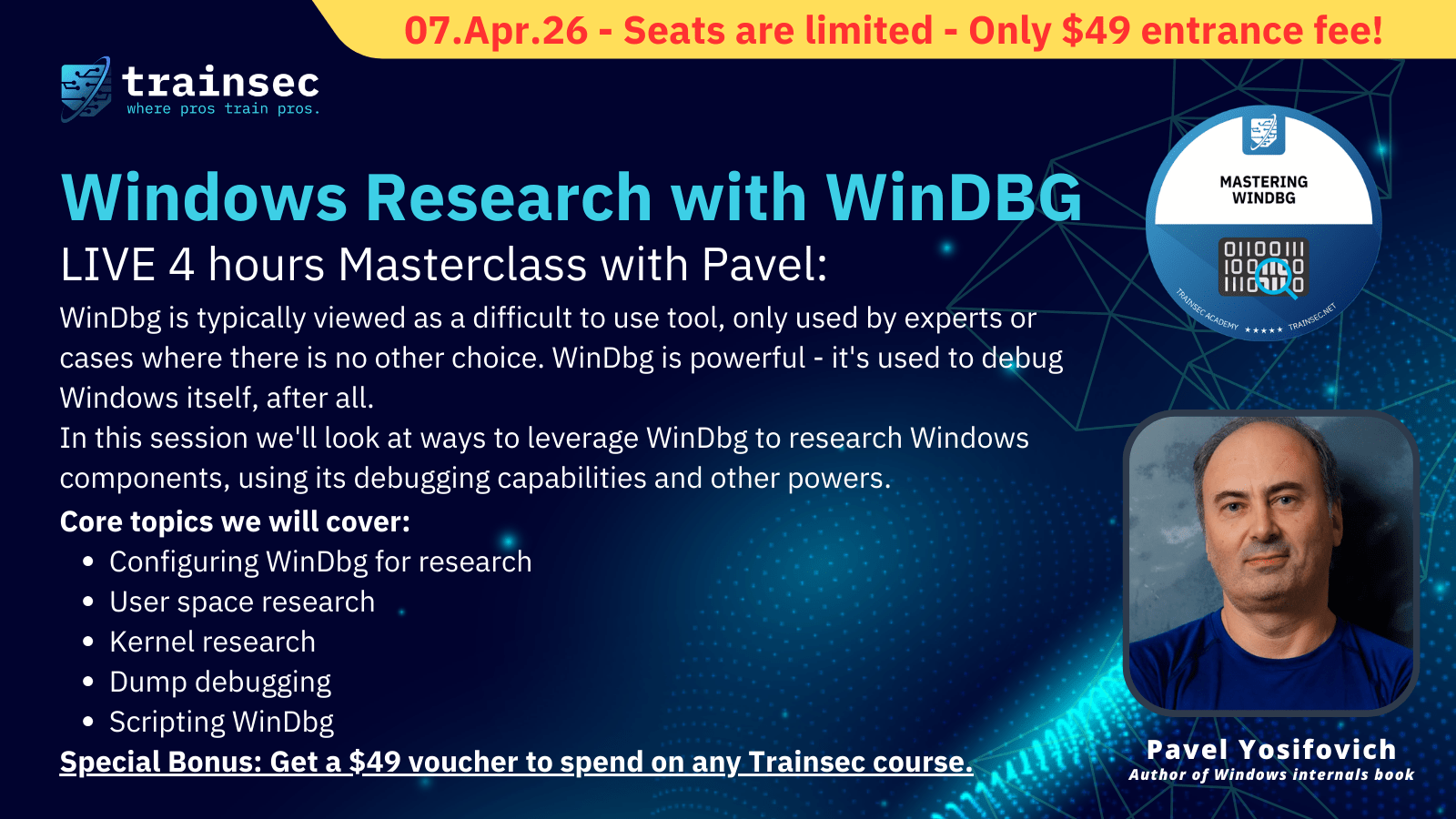 Windows Research with WINDBG with Pavel Yosifovich