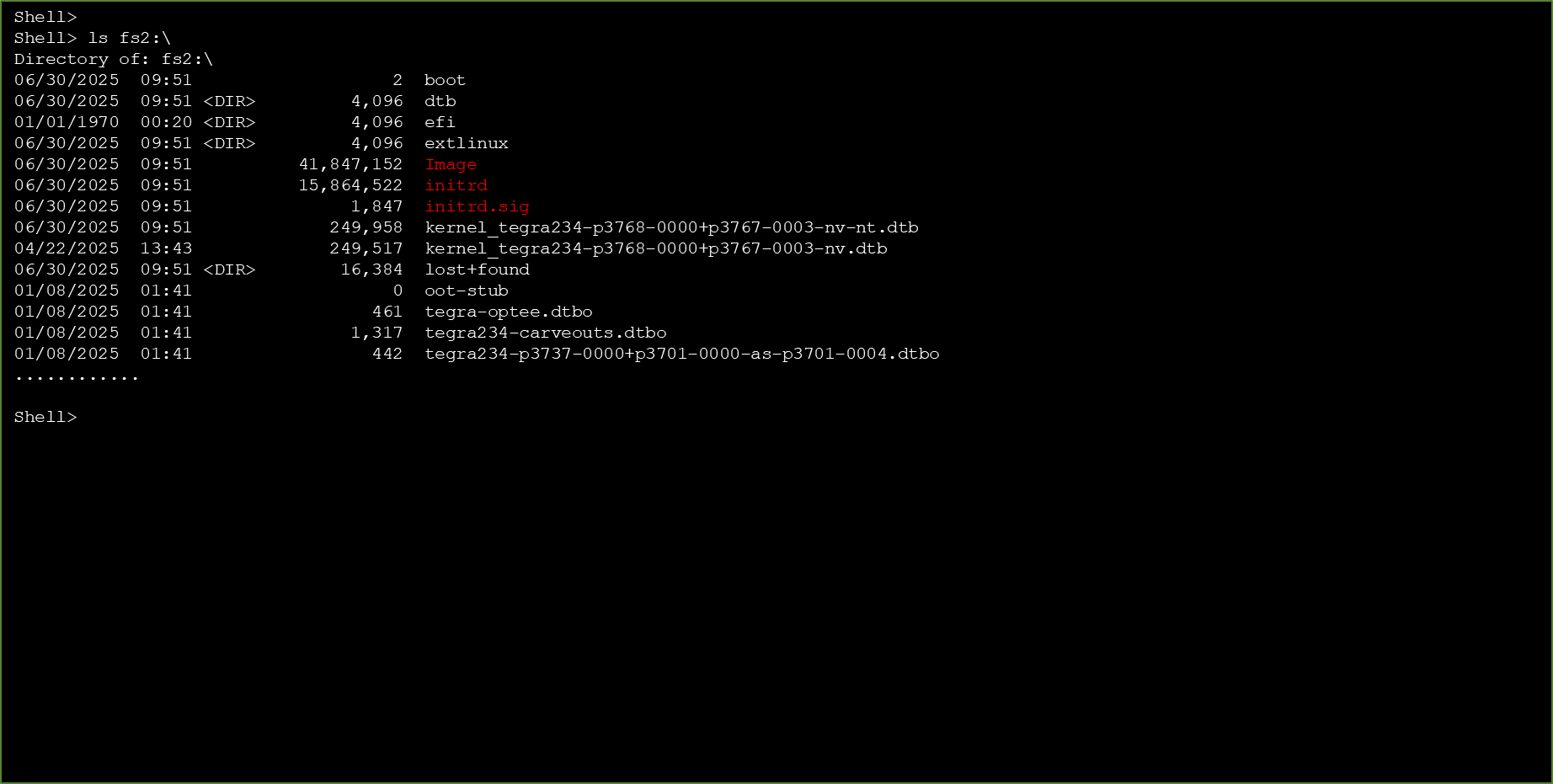 UEFI shell filesystem access
